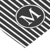 白黒モダンモノグラストライプのム ショートテーブルランナー (コーナー)