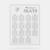 白黒モダンモノグラムのスクリプ結婚ト座 アクリルサイン (正面)