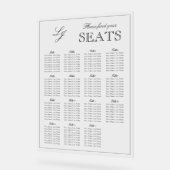 白黒モダンモノグラムのスクリプ結婚ト座 アクリルサイン (傾斜)