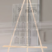 白黒モダンモノグラムのスクリプ結婚ト座 アクリルサイン