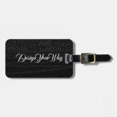 白黒モダンモノグラムのパーソナライズされた ラゲッジタグ (正面横)