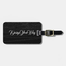 白黒モダンモノグラムのパーソナライズされた ラゲッジタグ
