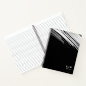 白黒モダンモノグラムイニシャル+メモ | ノートブック (内部)