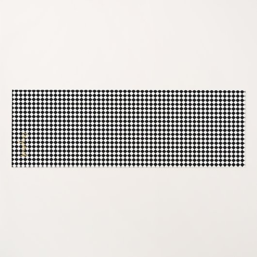 白黒モダンモノグラムエクササイズ ヨガマット (正面(横))