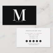 白黒モダンモノグラムソーシャルメディアのアイコン 名刺 (正面/裏面)