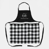白黒モダンモノグラムプレイド エプロン (正面)
