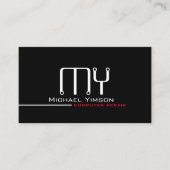 白黒モダンモノグラムプロフェッショナル 名刺 (正面)