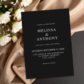 白黒モダンモノグラムミニマル結婚リスト 招待状