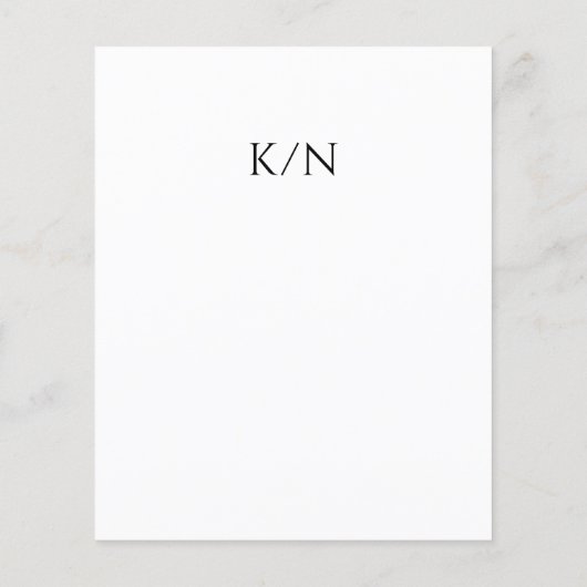 白黒モダンモノグラム予算結婚額 チラシ (裏面)