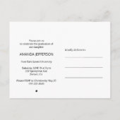 白黒モダンモノグラム写真卒業 案内ポストカード (裏面)