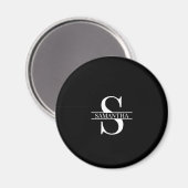 白黒モダンモノグラム名 マグネット (正面/裏面)