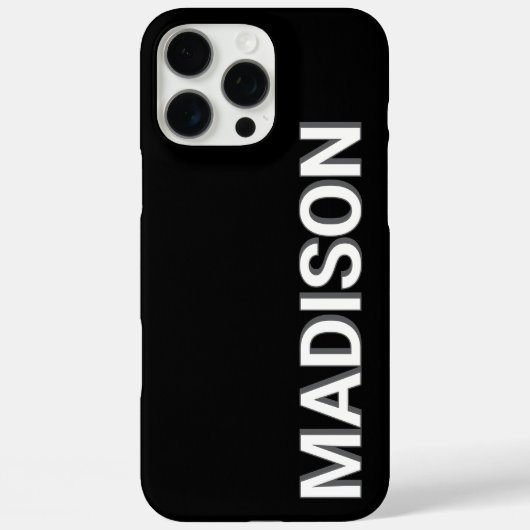 白黒モダンモノグラム名 Case-Mate iPhoneケース (裏面)