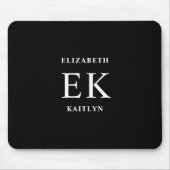 白黒モダンモノグラム マウスパッド (正面)