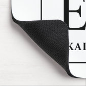 白黒モダンモノグラム マウスパッド (コーナー)