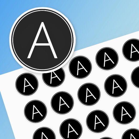 白黒モダンモノグラム ラベル