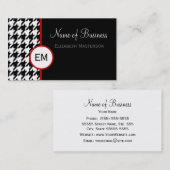 白黒モダンモノグラ千鳥格子のム 名刺 (正面/裏面)