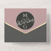 白黒モダンモノグ結婚ラム オールインワン招待状 (裏面)