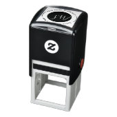 白黒モダンラウンドモノグラムスクリプト セルフインキングスタンプ (商品)