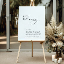 白黒モダンリハーサルディナーウェルカムサイン