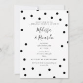 白黒モダンリハーサルディナー 招待状 (正面)