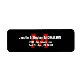 白黒モダンレッドモノグラムVer 3 S306 ラベル