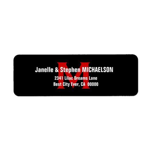 白黒モダンレッドモノグラムVer 3 S306 ラベル (正面)