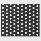 白黒モダンレトロフローラ ラッピングペーパー (フラット)