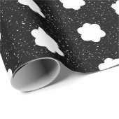 白黒モダンレトロフローラ ラッピングペーパー (ロールコーナー)