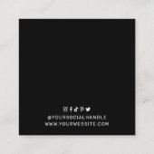 白黒モダンロゴイヤリングジュエリーディスプレイ スクエア名刺 (裏面)