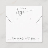 白黒モダンロゴイヤリングジュエリーディスプレイ スクエア名刺 (正面)