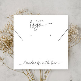 白黒モダンロゴイヤリングジュエリーディスプレイ スクエア名刺