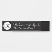 白黒モダンロゴドアの署名プレート サインプレート (正面)