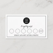 白黒モダンロゴビジネス報酬パンチ ロイヤリティカード (正面)