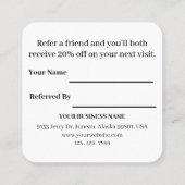 白黒モダンロゴプロフェッショナル 紹介カード (裏面)