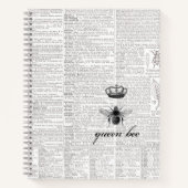 白黒モダンヴィンテージクイーンビー🐝 ノートブック (正面)