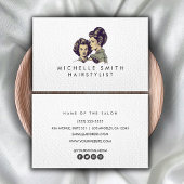 白黒モダンヴィンテージヘアスタイリストのミニマリスト 名刺