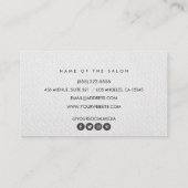 白黒モダンヴィンテージヘアスタイリストのミニマリスト 名刺 (裏面)