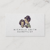 白黒モダンヴィンテージヘアスタイリストのミニマリスト 名刺 (正面)