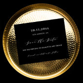 白黒モダン予算の結婚式日付を保存 チラシ