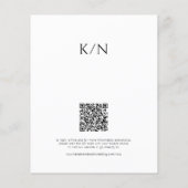 白黒モダン予算結婚式招待状 (裏面)