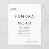 白黒モダン予算結婚式招待状 チラシ (正面)