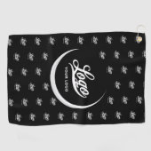 白黒モダン会社ロゴビジネスクラブゴルフ ゴルフタオル (横)
