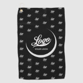 白黒モダン会社ロゴビジネスクラブゴルフ ゴルフタオル (正面)