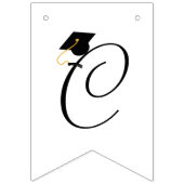 白黒モダン写真の卒業式のバンティングのバナー バンティングフラッグ (第2の旗)