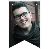 白黒モダン写真の卒業式のバンティングバナー バンティングフラッグ (第1の旗)