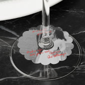 白黒モダン写真の結婚ワインチャーム ワイングラスタグ