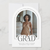 白黒モダン写真コラージュの発表 招待状 (正面)