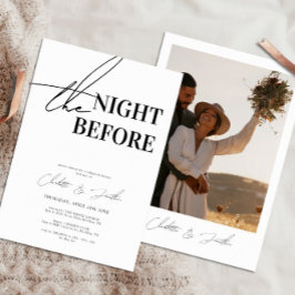 白黒モダン写真リハーサルディナー 招待状