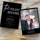 白黒モダン写真リハーサルディナー 招待状