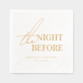 白黒モダン写真リハーサルディナー 箔ナプキン (正面)